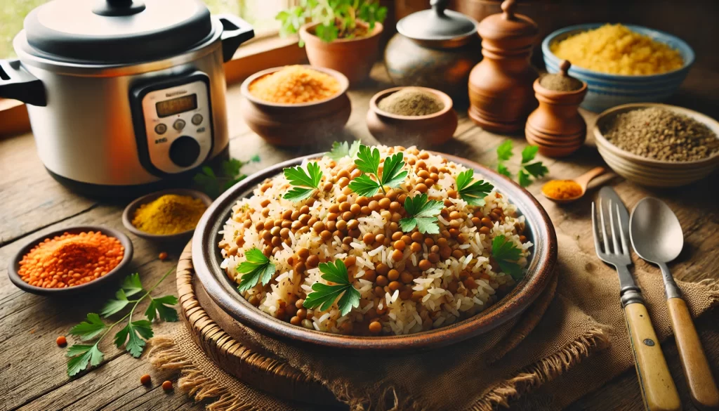 Arroz com Lentilhas na Pressão